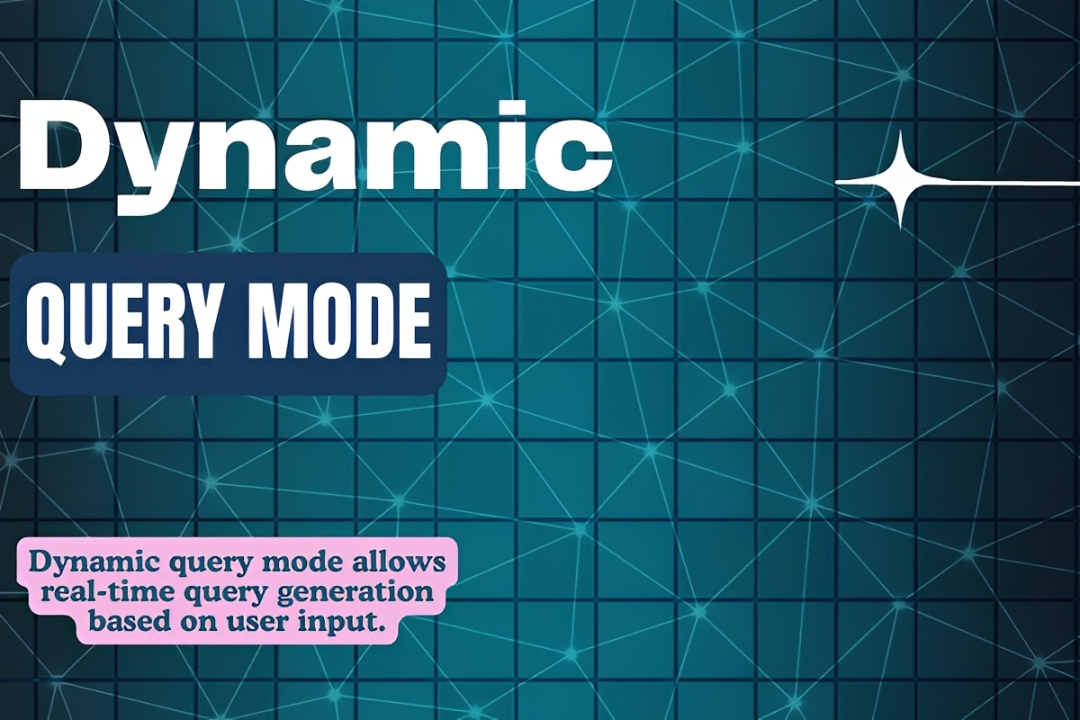 Dynamic query mode illustration showing real-time data queries adapting to user input in database and analytics systems.